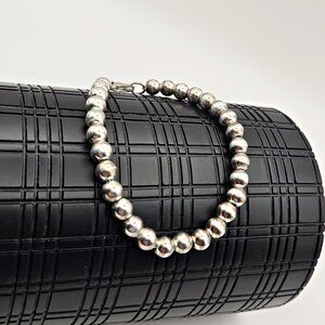 Vintage Sterling Silver Ball Bead Bracelet 7” | 5mm Bead Chain Bracelet